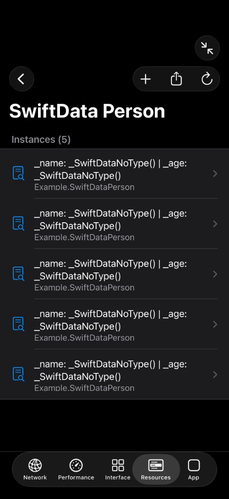 SwiftData record detail and export